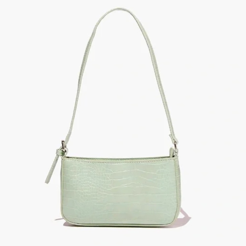Wild Fable Light Green Croc-Embossed Crossbody Bag